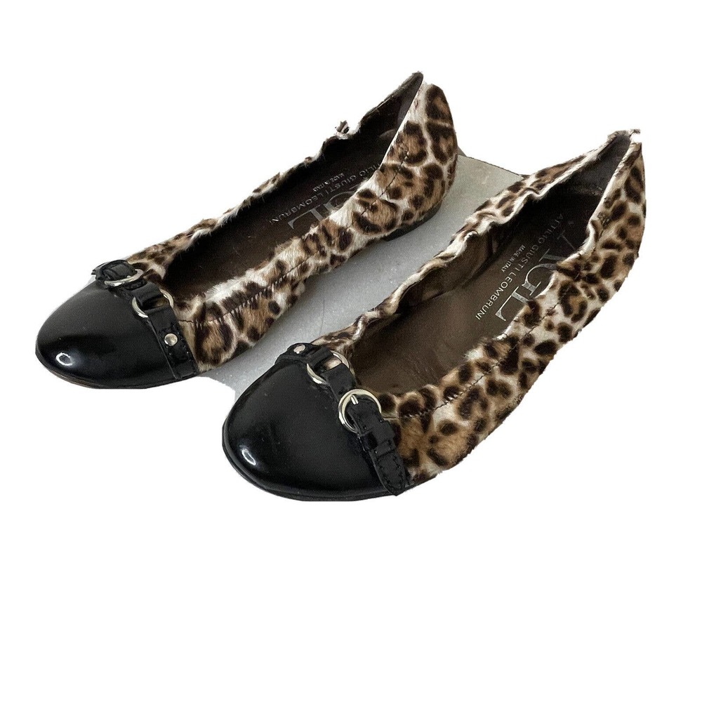 AGL Attilio Giusti Leombruni Faux Cheetah Fur / Patent Leather Shoes Women’s 6
